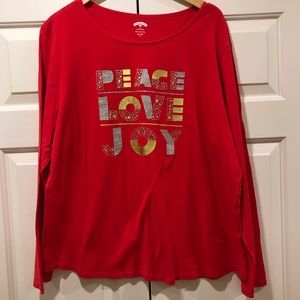 Women’s long sleeve red Christmas T-shirt